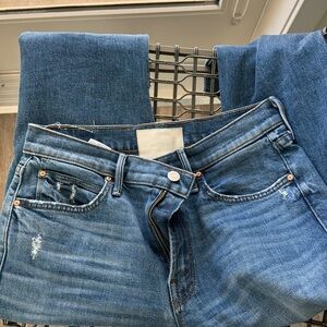 Straight leg mother denim jeans, the rascal ankle size 30